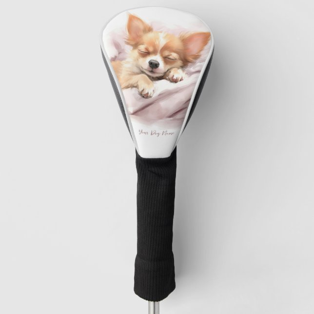 Super cute angel sleeping puppy Chihuahua Dog 005  Golf Head Cover (Front)