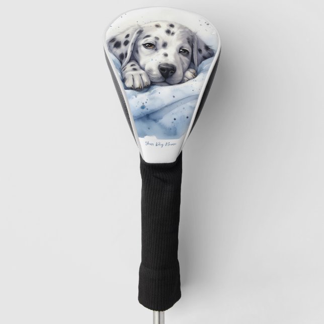 Super cute angel sleeping puppy Dalmatian Dog 005  Golf Head Cover (Front)