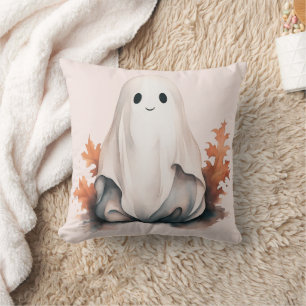 Super Cute Autumn Leaves Halloween Throw Pillow
