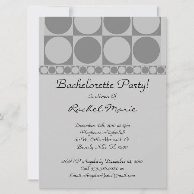 Super Cute Bachelorette Party Invitation (Front)