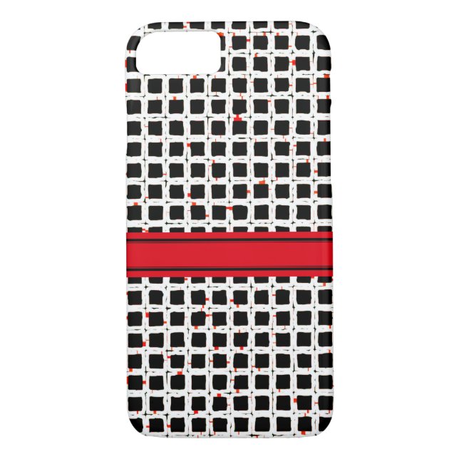 Super Cute Black White Red Pattern Chic Case-Mate iPhone Case (Back)
