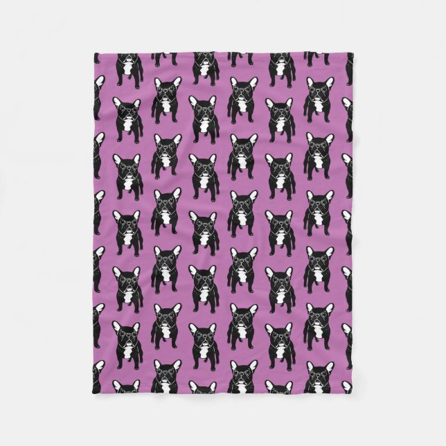 Super cute brindle French Bulldog Puppy Fleece Blanket (Front)