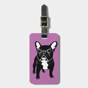 Super cute brindle French Bulldog Puppy Luggage Tag