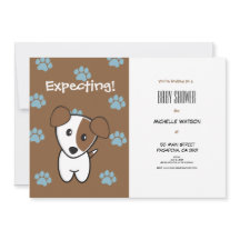 Super Cute Brown and Blue Terrier Baby Shower