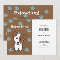 Super Cute Brown and Blue Terrier Baby Shower