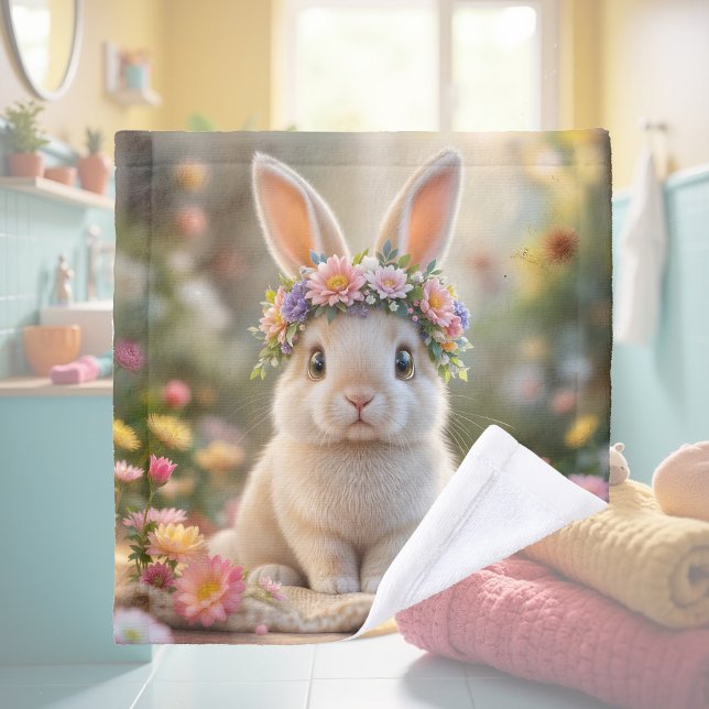 Super cute bunny with a flower wreath on its head  (Créateur téléchargé)