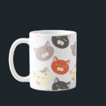 Super Cute Cat Heads Cartoon Fun Pattern Coffee Mug<br><div class="desc">A super cute multiple cat heads cute kitty faces different fur patterns cat variety pattern tabbies,  tuxedo cats,  grey cats,  kitty breeds illustrated digital art pet love I heart my kitten fun cartoon cute deluxe ceramic coffee tea or cocoa mug. Get an epic cartoon design cup today.</div>