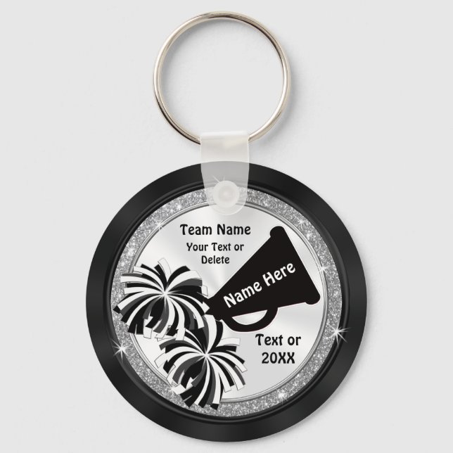 Super Cute Cheer Goodie Bag Stuffers, Personalized Keychain (Front)