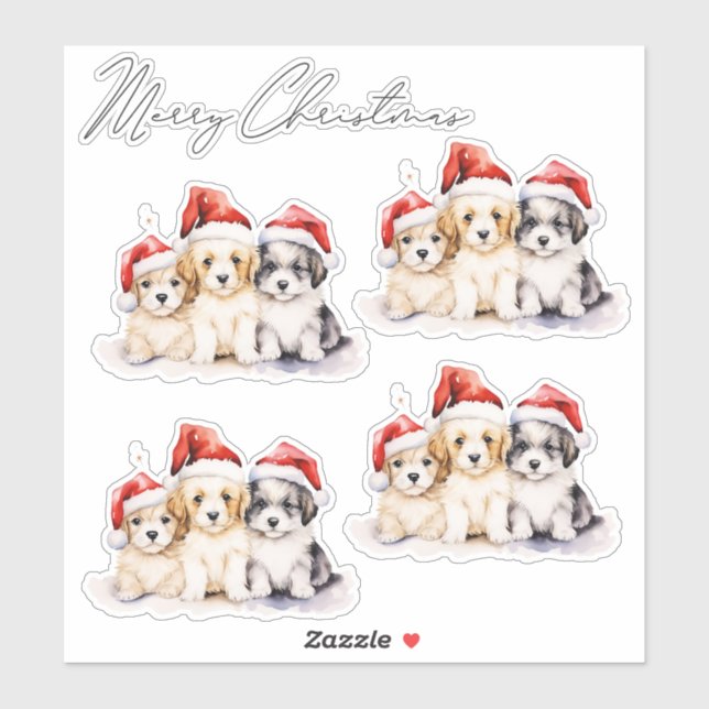Super cute Christmas puppies (Sheet)