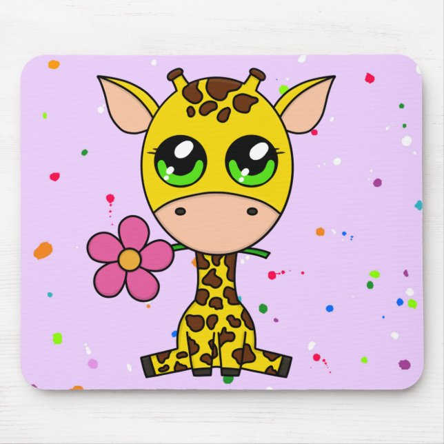 Super Cute Colourful "Giraffe" themed Mousepad (Front)