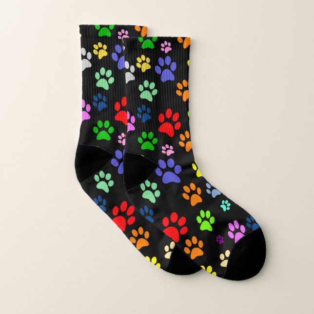 Super Cute Colourful Pet Paw Pattern Socks (Pair)
