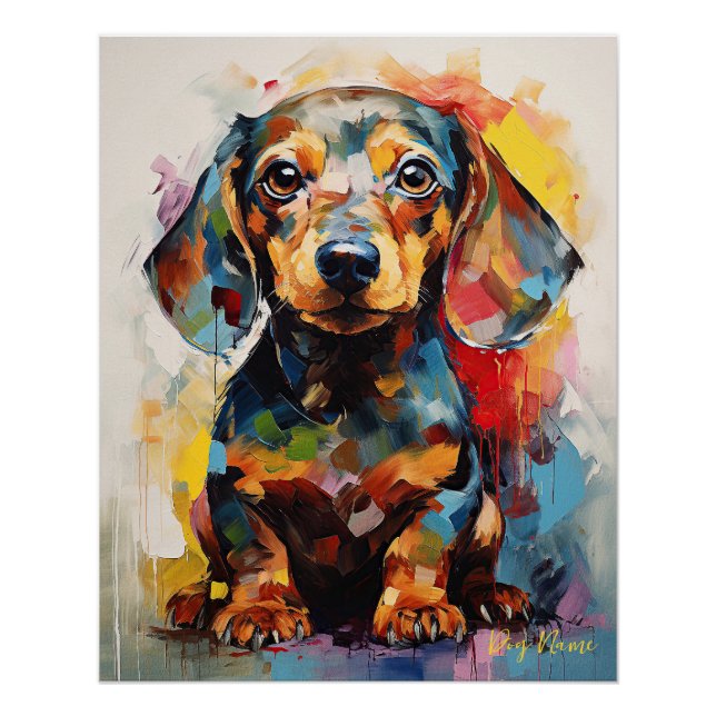 Super Cute Dachshund Dog Puppy 001 - Xeno Lucilfer Poster (Front)