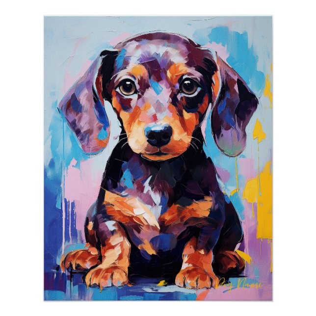 Super Cute Dachshund Dog Puppy 002 - Xeno Lucilfer Poster (Front)