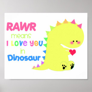 SUPER CUTE Dinosaur Poster RAWR small