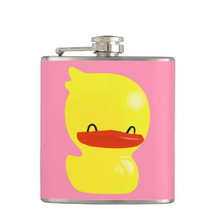 Super Cute Ducky Vinyl Wrapped Flask in Pink