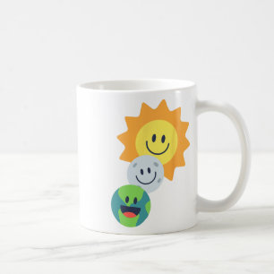 Super Cute Earth Moon Sun Solar Eclipse 2024 Funny Coffee Mug