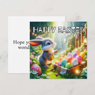 Super Cute Easter Bunny Rabbit Holiday Card