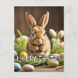Super Cute Easter Bunny Rabbit Postcard