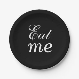 Super Cute Eat Me Plate - black