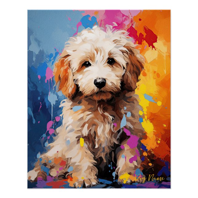 Super Cute Goldendoodle Dog Puppy 005 - Xeno Lucil Poster (Front)
