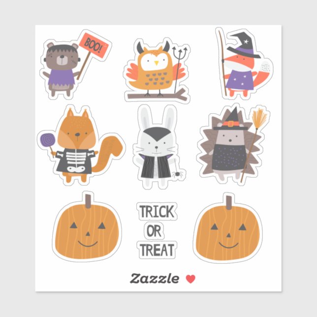 Super cute Halloween woodland creatures (Sheet)