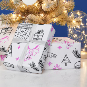 Super Cute Holiday Pattern White Christmas Wrapping Paper