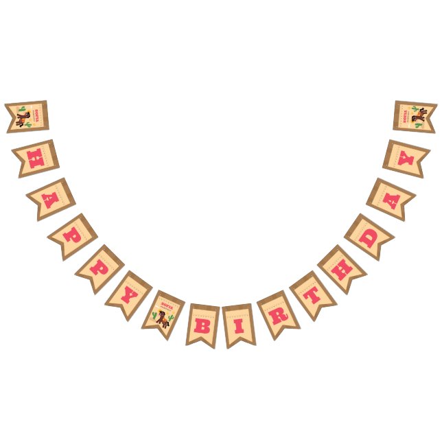 Super Cute Horse Birthday bunting banner (All)