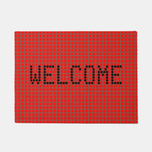 Super Cute Hot Red Stylish Pattern Customizable Doormat