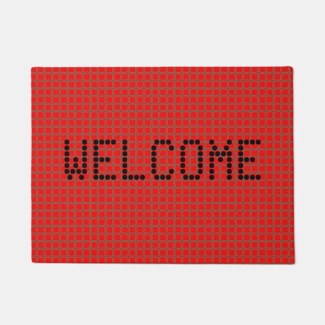 Super Cute Hot Red Stylish Pattern Customizable Doormat (Front)