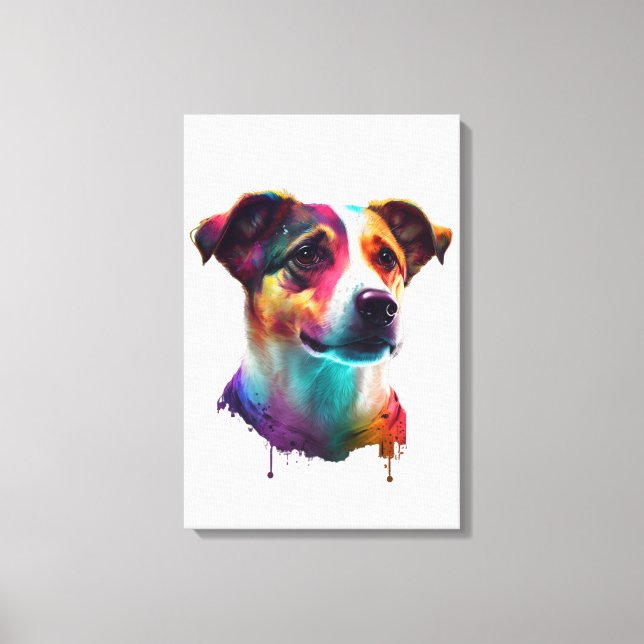 Super cute Jack Russel on premium screen Canvas Print (Front)
