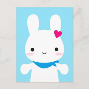 Super Cute Kawaii Bunny Postcard