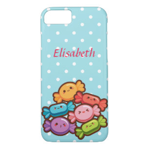 Super cute kawaii rainbow CANDIES DOTS monogram Case-Mate iPhone Case