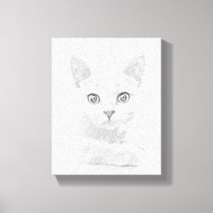 SUPER CUTE Kitten Cat Portrait Canvas Print
