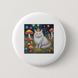 Super Cute Light Royal Cat Sticker 2 Inch Round Button
