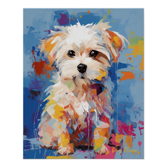 Super Cute Maltese Dog Puppy 001 - Xeno Lucilfer Poster (Front)
