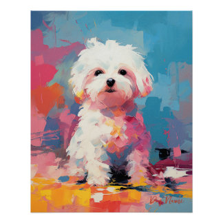 Super Cute Maltese Dog Puppy 003 - Xeno Lucilfer Poster