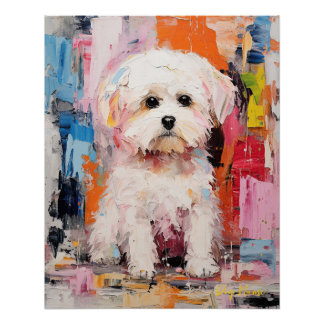 Super Cute Maltese Dog Puppy 004 - Xeno Lucilfer Poster
