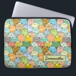 Super Cute Personalized Cat Laptop Sleeve<br><div class="desc">Cute Personalized Cat Laptop Sleeve - This adorable laptop sleeve with a multi coloured style cat crowd will be a sure fire hit with your cat loving friends. We have to let the cat out of the bag on this one because this personalized laptop sleeve is just an absolutely "puurrrfect"...</div>