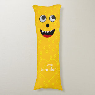 Super Cute Personalized orange Monster  snuggle Body Pillow