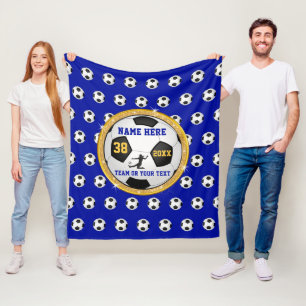 Super Cute Personalized Soccer Blanket in 3 Sizes
