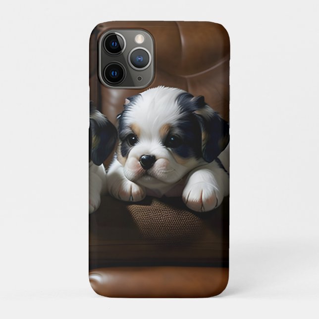 Super Cute Puppies on the Couch 1 Case-Mate iPhone Case (Back)
