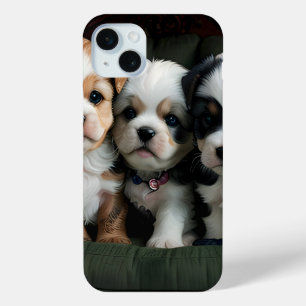 Super Cute Puppies on the Couch 2 iPhone 15 Mini Case