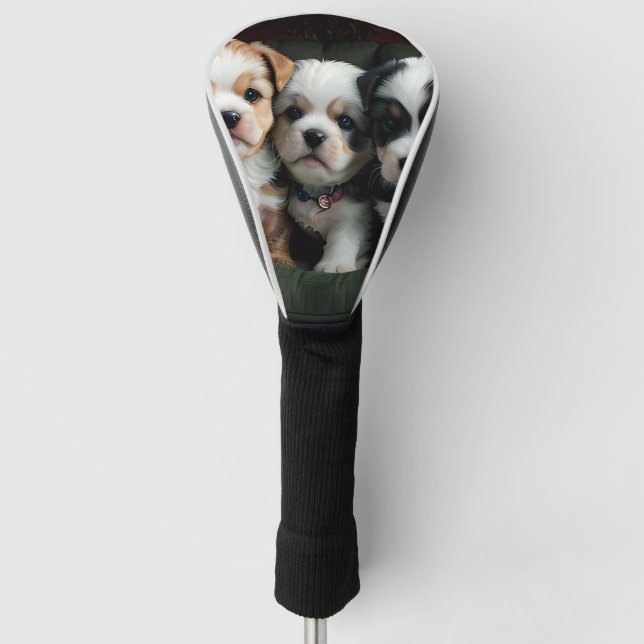 Super Cute Puppies on the Couch 2 Golf Head Cover (Front)