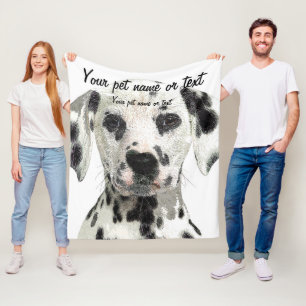 Super Cute, Puppy Dalmatian Dog Fleece Blanket