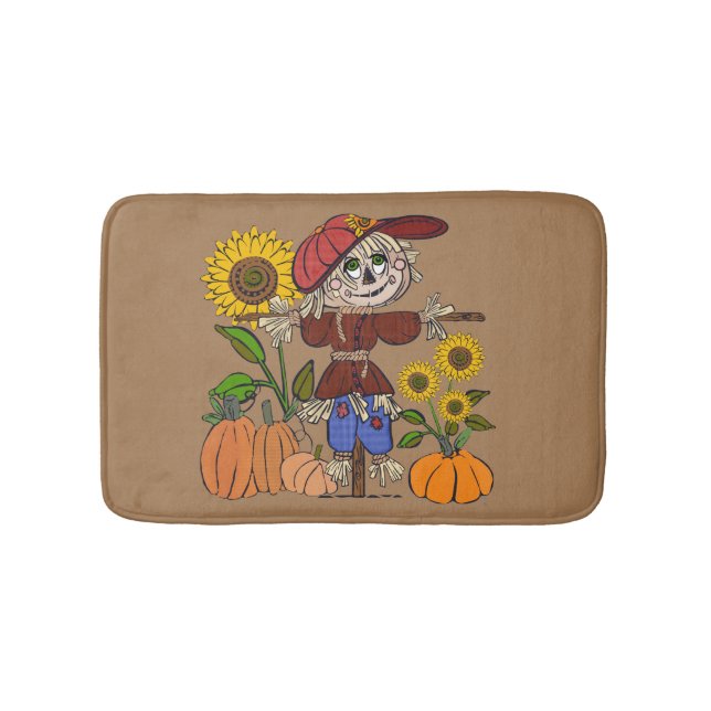 Super Cute Scarecrow Bath Mat (Front)