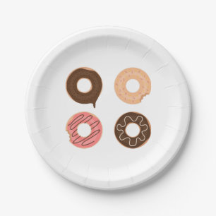 Super cute set of doughnuts paper party plate