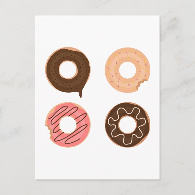 Super cute set of doughnuts postcard (Front)