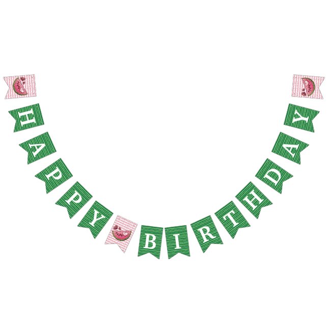 Super Cute Watermelon Birthday Bunting Flags (All)