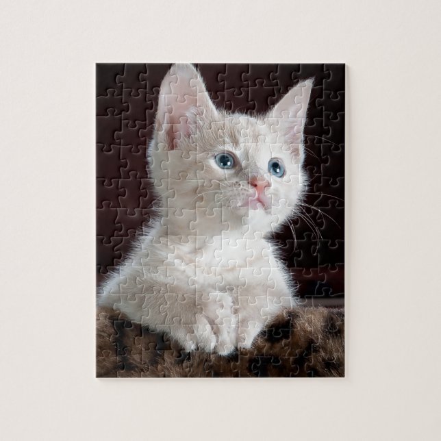 Super Cute White Kitten Jigsaw Puzzle (Vertical)