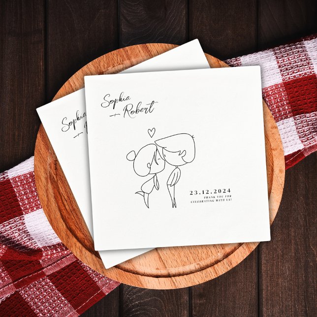 Super Cute White Minimalist Wedding Napkin (Creator Uploaded)